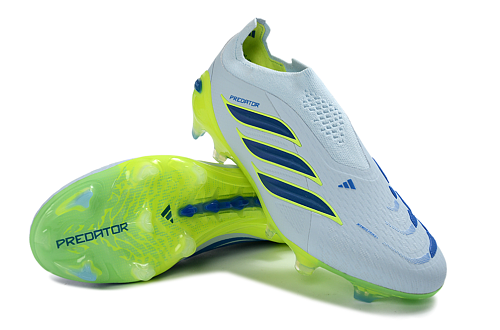 Adidas Predator Elite Laceless FG - White/Silver/Grey/Yellow