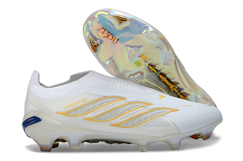 Adidas Predator Elite Laceless FG - White/Gold